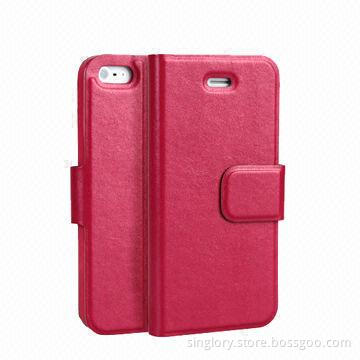 Leather Flip Cases for iPhone 5S, with Belt, OEM and ODM Orders Welcomed